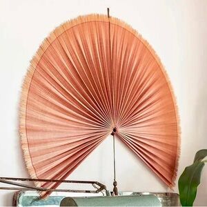 Bamboo Folding Giant Wall Fan, Decorative Fan, Pink Wall Fan, Fan Headboard